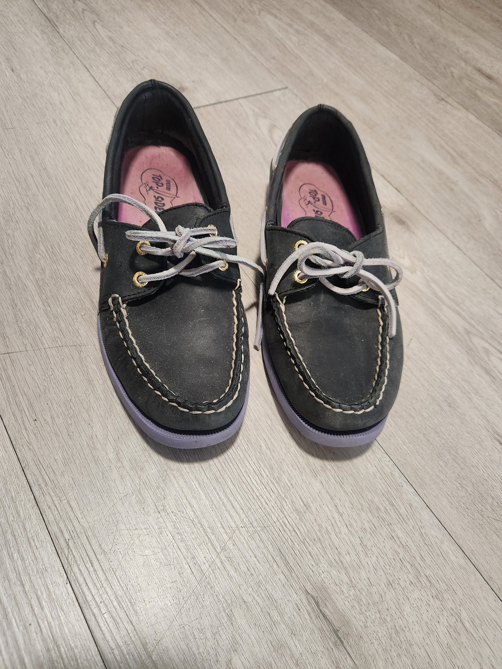 Sperry Top-Sider Black & Purple Leather Boat Shoes 8.5
​